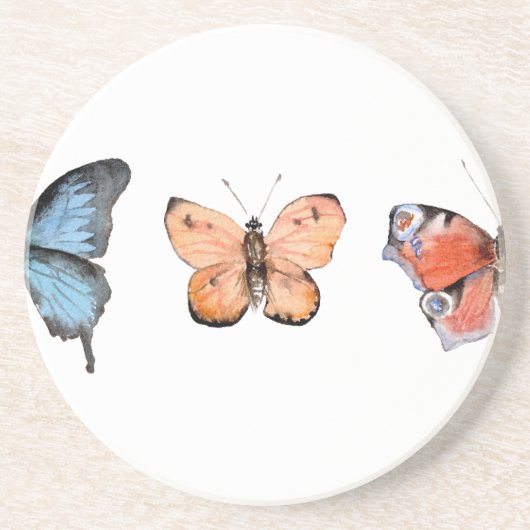 Butterfly Pattern Zandsteen Onderzetter (Voorkant)