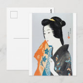 Butterfly patterned Kimono, Goyō Hashiguchi Briefkaart (Voorkant / Achterkant)