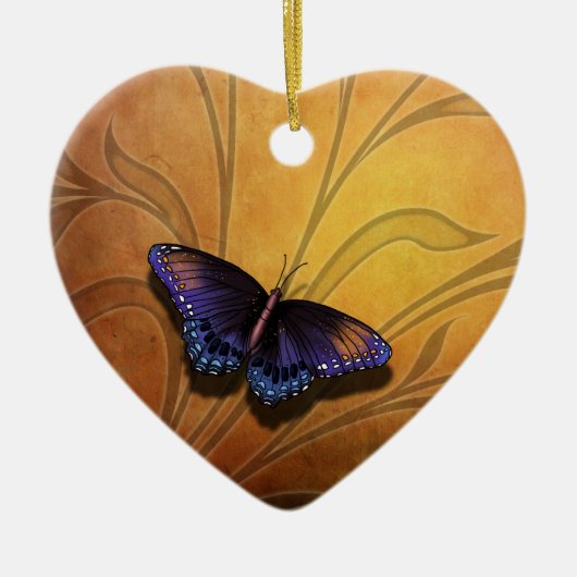Butterfly Pause V2 Heart Ornament (Voorkant)