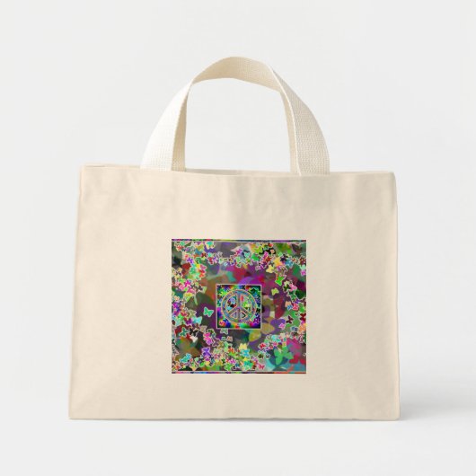 Butterfly Peace Sign-tas Mini Tote Bag (Voorkant)