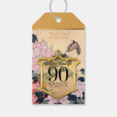 Butterfly Peonies 90ste verjaardag dank u GTag Cadeaulabel (Achterkant)
