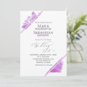 *~* Butterfly Peony Floral QR RSVP AR3 Wedding Kaart (Staand voorkant)