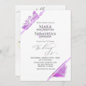 *~* Butterfly Peony Floral QR RSVP AR3 Wedding Kaart (Voorkant / Achterkant)