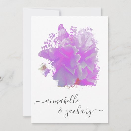 *~* Butterfly Peony Floral RSVP - QR AR3 Wedding Kaart (Voorkant)
