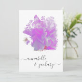 *~* Butterfly Peony Floral RSVP - QR AR3 Wedding Kaart (Staand voorkant)