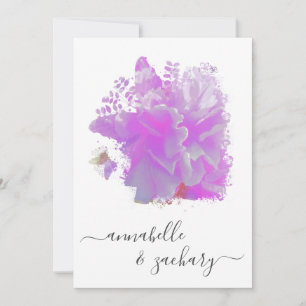 *~* Butterfly Peony Floral RSVP - QR AR3 Wedding Kaart