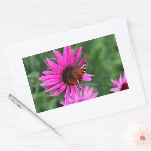 Butterfly Perch Rechthoekige Sticker (Envelop)