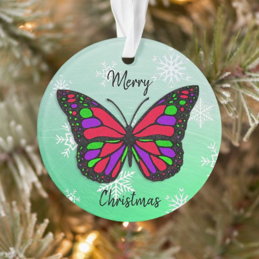 Butterfly Personal Message Kerstmis Ornament (Boom)