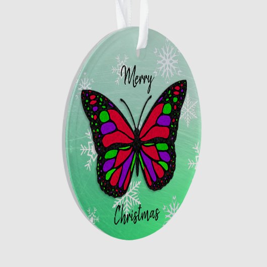 Butterfly Personal Message Kerstmis Ornament (voorkant)