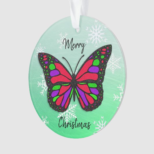 Butterfly Personal Message Kerstmis Ornament (voorkant)