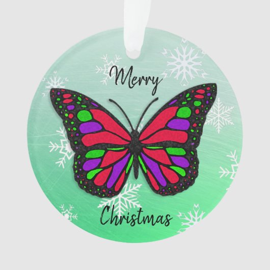 Butterfly Personal Message Kerstmis Ornament (voorkant)