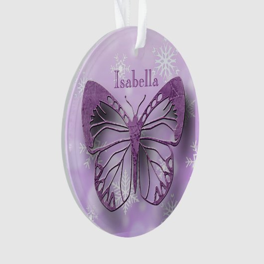 Butterfly Personal Message Kerstmis Ornament (voorkant)