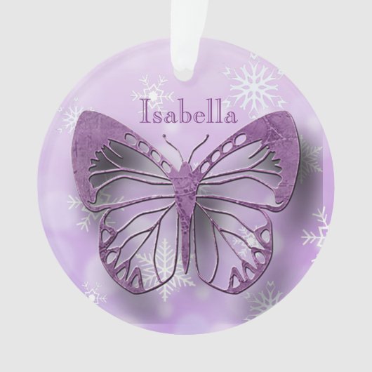 Butterfly Personal Message Kerstmis Ornament (voorkant)