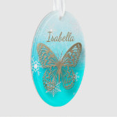 Butterfly Personal Message Kerstmis Ornament (voorkant)