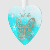 Butterfly Personal Message Kerstmis Ornament (voorkant)