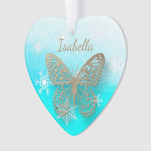 Butterfly Personal Message Kerstmis Ornament (voorkant)