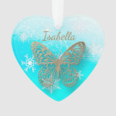 Butterfly Personal Message Kerstmis Ornament (voorkant)