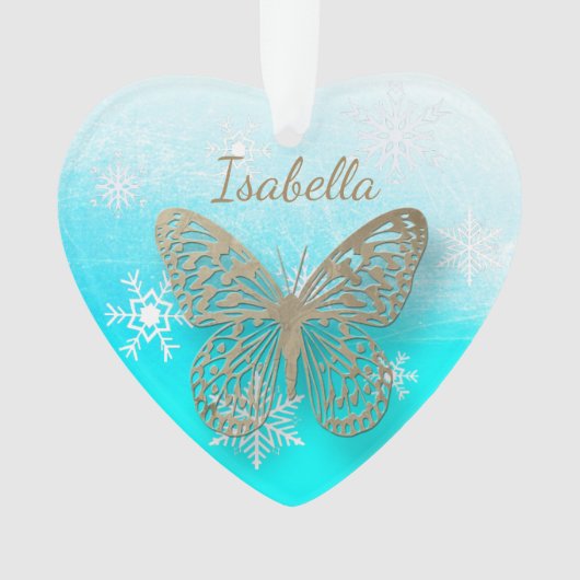Butterfly Personal Message Kerstmis Ornament (voorkant)