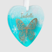 Butterfly Personal Message Kerstmis Ornament (voorkant)