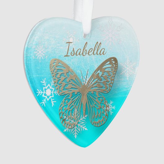 Butterfly Personal Message Kerstmis Ornament (voorkant)