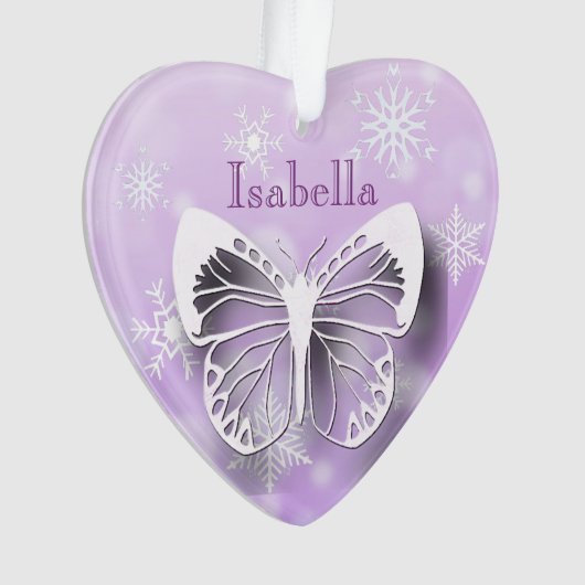 Butterfly Personal Message Kerstmis Ornament (voorkant)