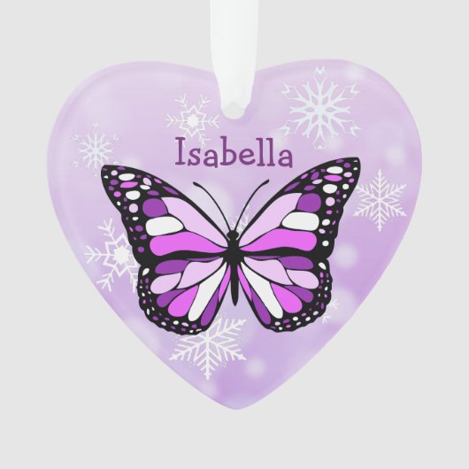 Butterfly Personal Message Kerstmis Ornament (voorkant)