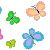 Butterfly Personalized Blue Stripe Accent Kussen