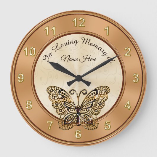 Butterfly Personalized In Loving Memory Gifts Grote Klok (Voorkant)