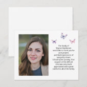 Butterfly Photo Funeral Bedankt Opmerking Kaart (Voorkant / Achterkant)