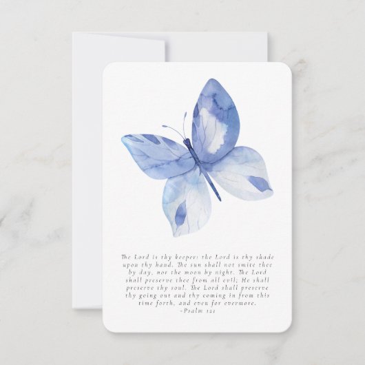 Butterfly Photo Funeral Prayer Kaart (Voorkant)