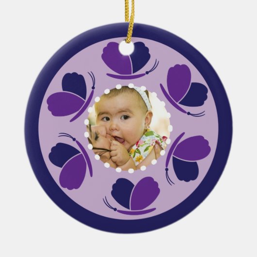 Butterfly Photo-Ornament Keramisch Ornament (Voorkant)