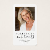 Butterfly Photo Remembrance Prayer Kaart (Achterkant)