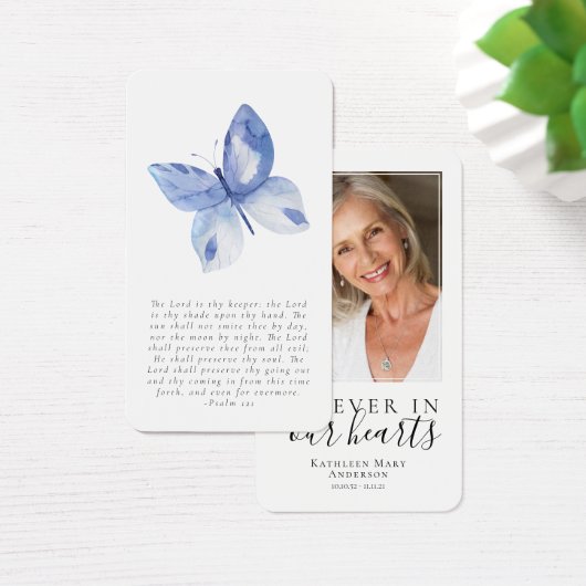 Butterfly Photo Remembrance Prayer Kaart (Bureau)