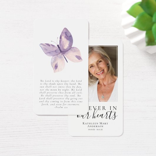 Butterfly Photo Remembrance Prayer Kaart (Bureau)