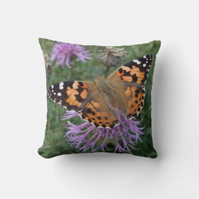 Butterfly Pillow, 'Dame-met' Kussen (Voorkant)