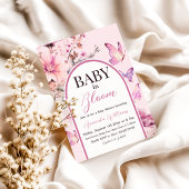 Butterfly Pink Baby in Bloom Girl Baby shower Kaart