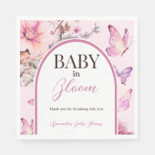 Butterfly Pink Baby in Bloom Girl Baby shower Servet (Voorkant)