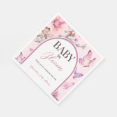 Butterfly Pink Baby in Bloom Girl Baby shower Servet (Hoek)