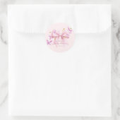 Butterfly Pink Bow Baby Shower  Ronde Sticker (Tas)