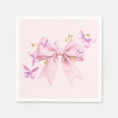 Butterfly Pink Bow Baby Shower  Servet (Voorkant)