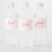 Butterfly Pink Bow Baby Shower Waterfles Etiket (Flessen)