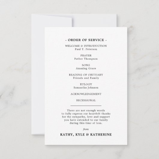 Butterfly Pink Daisy Flower Funeral PROGRAM Foto Bedankkaart (Achterkant)