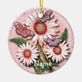 Butterfly Pink Daisy Ornament (Voorkant)