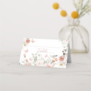Butterfly Pink Floral Baby shower fladderen door Plaatskaartje