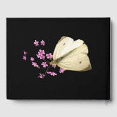 Butterfly Pink Flowers Verjaardagsfeestje Gastboek Gastenboek (Achterkant)