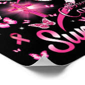 Butterfly Pink gezegend om borstkanker genoemd te  Poster (Hoek)