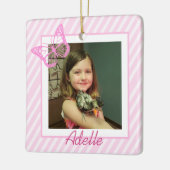  Butterfly Pink Girl's Foto Kerstmis Keramisch Ornament (Links)