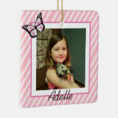  Butterfly Pink Girl's Foto Kerstmis Keramisch Ornament (Rechts)
