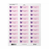 Butterfly pink paarse retouradres etiket (Full Sheet)