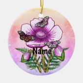 Butterfly Pink Poppy Keramisch Ornament (Voorkant)